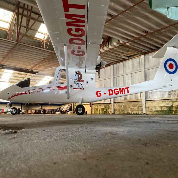 Aviation vinyl graphics and decals on aeroplane in Cornwall