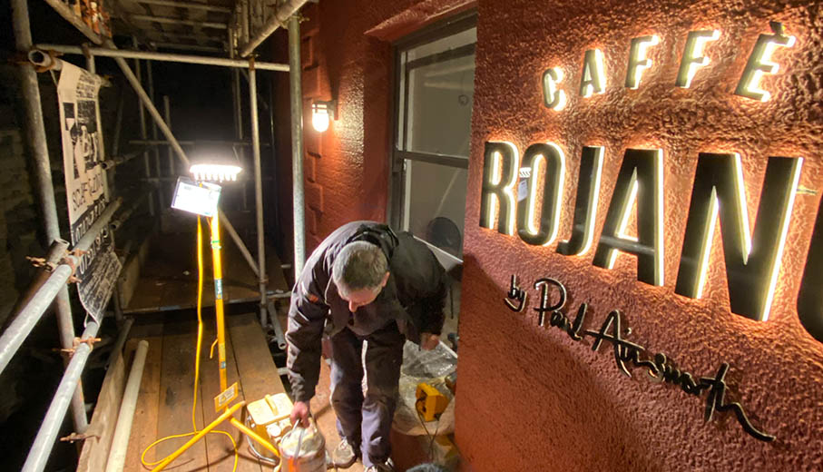 Installation of Caffe Rojano Signs in Padstow 