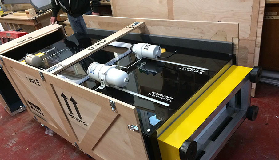 Bespoke touring crate with coporate sales interactive 