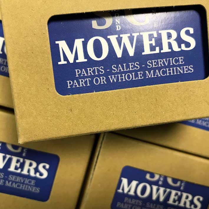 SC Mowers business cards Launceston Cornwall