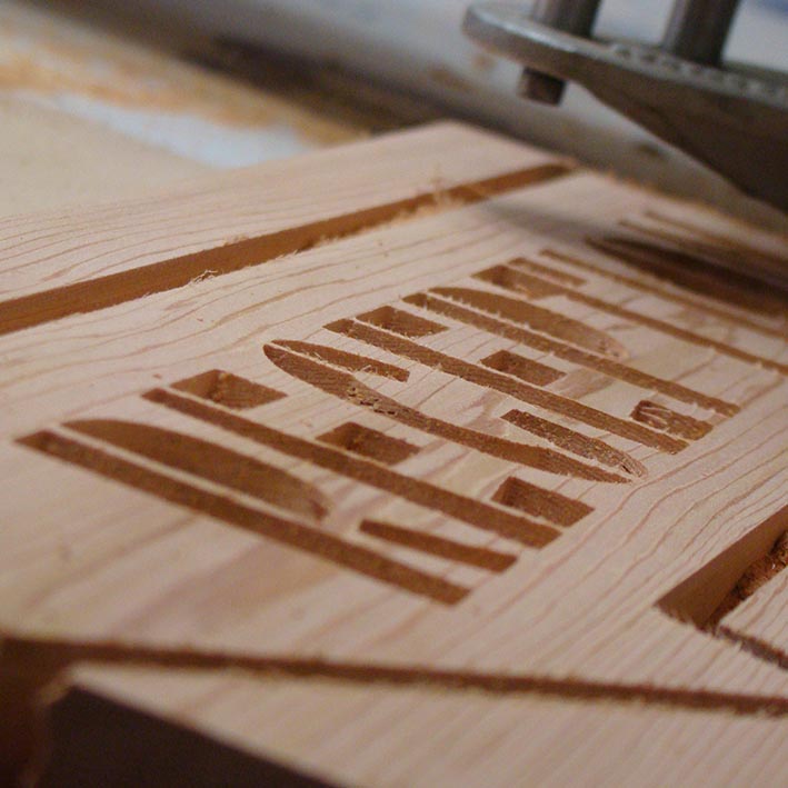 cnc routing of western red cedar sign in Cornwall