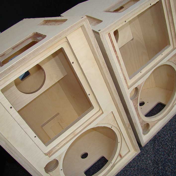 quality loudspeaker cabinets CNC router cut from birch ply