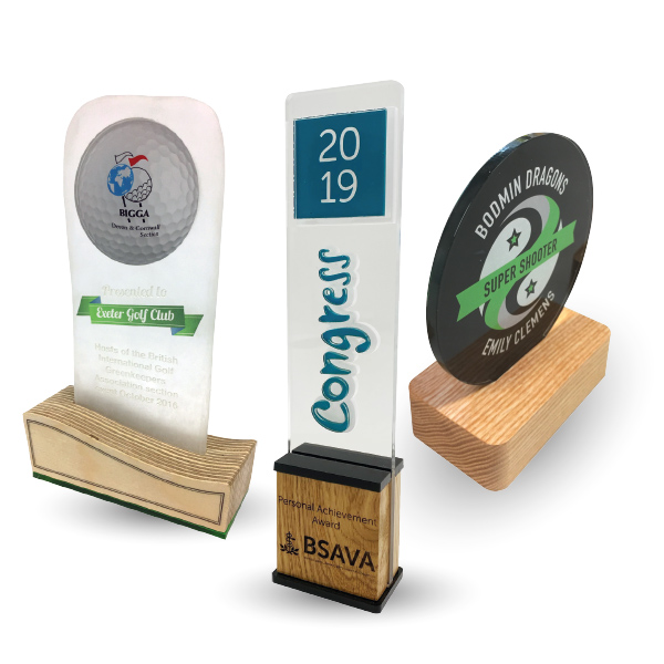 Bespoke awards made using various materials