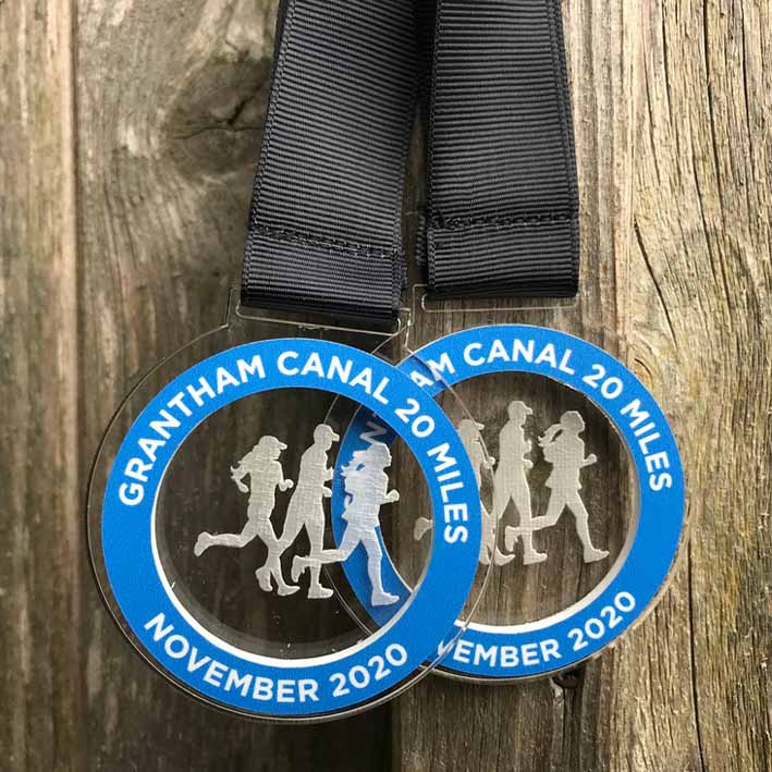 Custom running medals from recycled acrylic