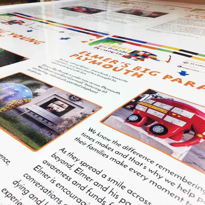 Quality digital printed interpretation graphics for Elmers Big Parade, Plymouth