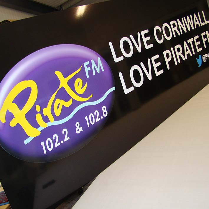 Pirate FM Love Cornwall Printed Signs
