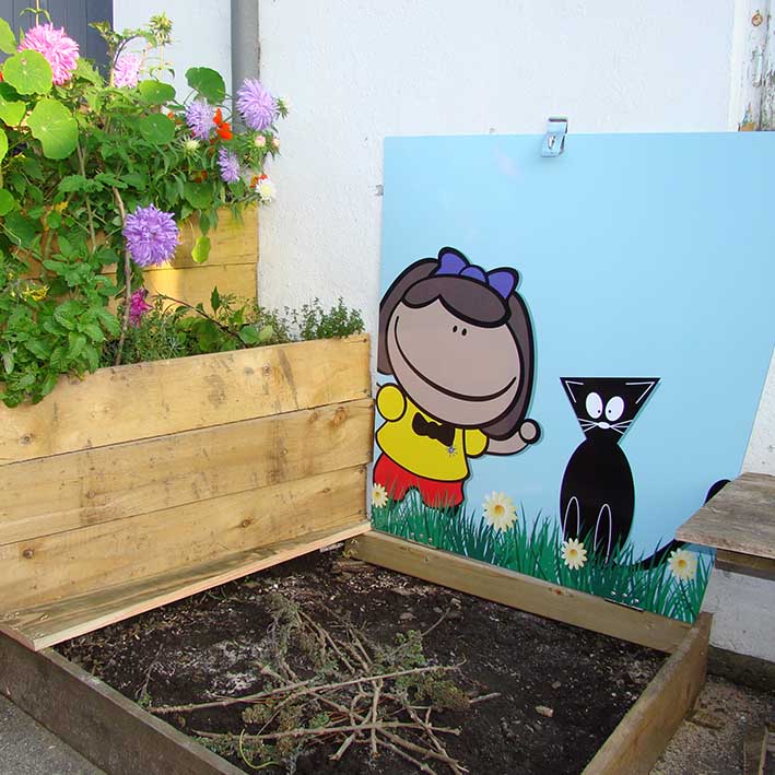 Custom printed sand pit covers for nursery play area