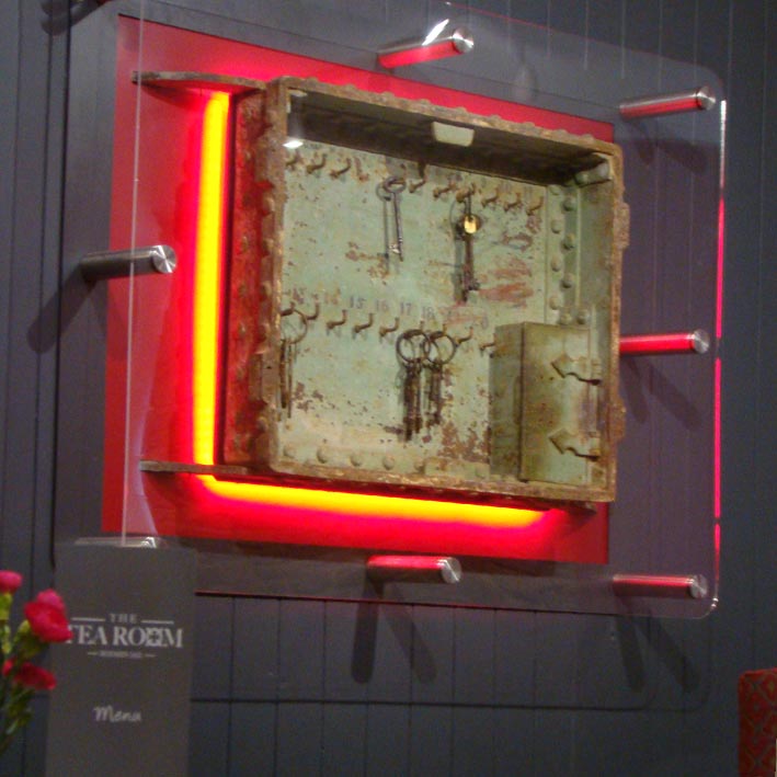 interactive museum key safe with lighting