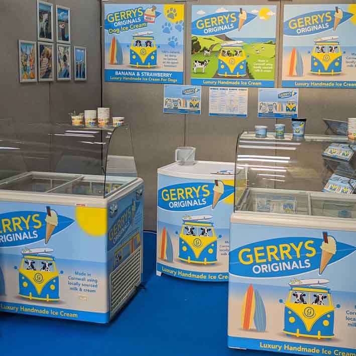 Exhibition graphics for Gerrys Originals, Cornwall