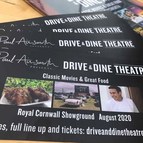 Drive and Dine Theartre flyer printing Cornwall