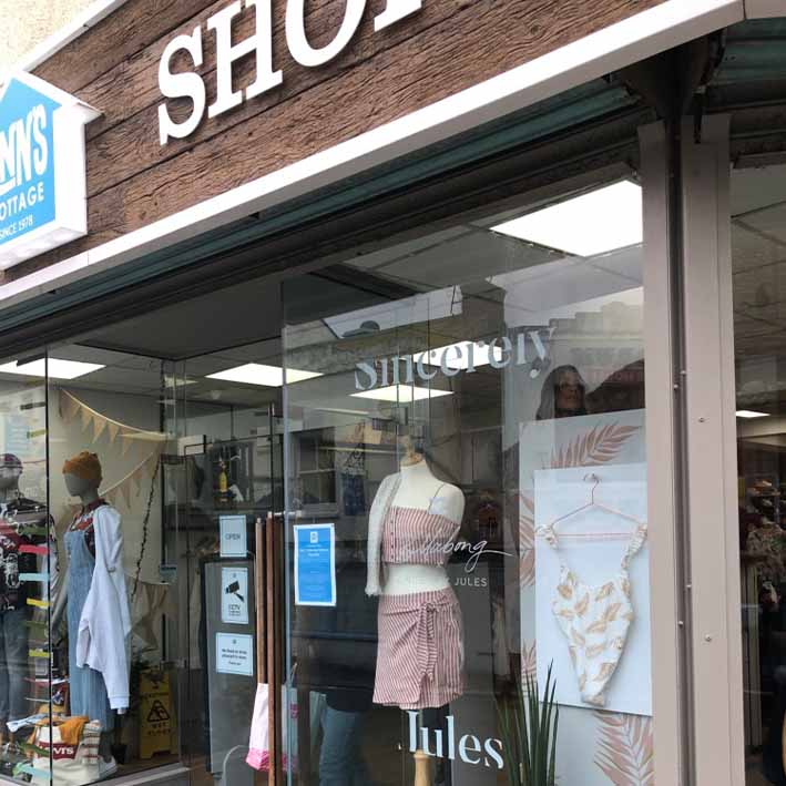 Retail window display graphics and prop dressing Cornwall