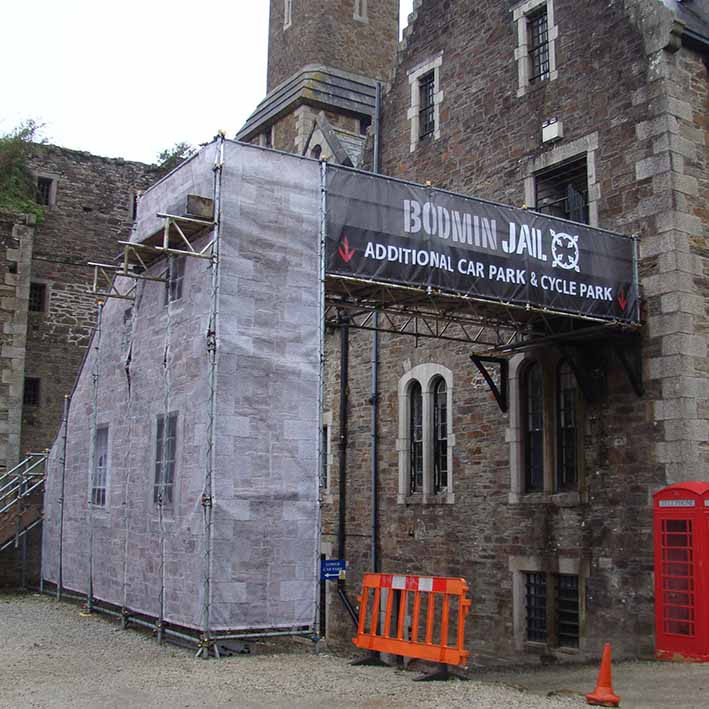 Printed scaffold wraps with printed design in Cornwall
