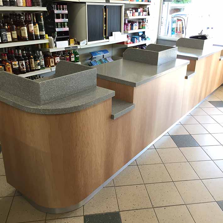 Retail shop counter with till points for shop in Rock Cornwall
