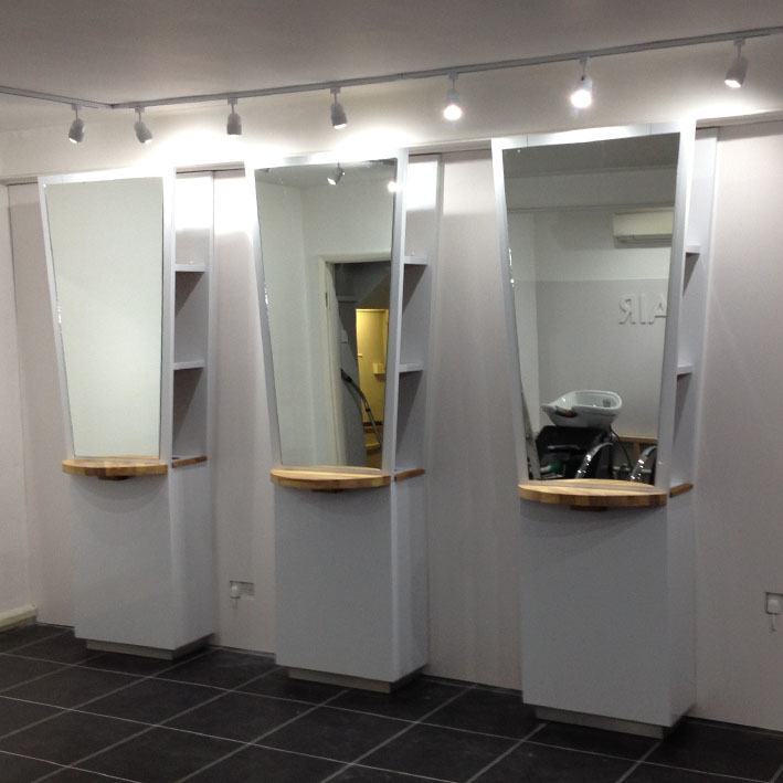bespoke mirror styling station for salon Cornwall