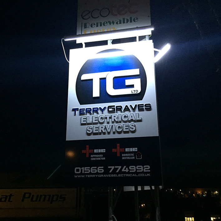 Illuminated sign maker in Launceston Cornwall