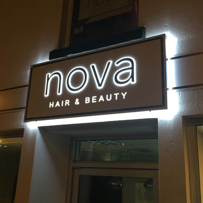 LED Illuminated Salon Sign foe Nova Hair & Beauty