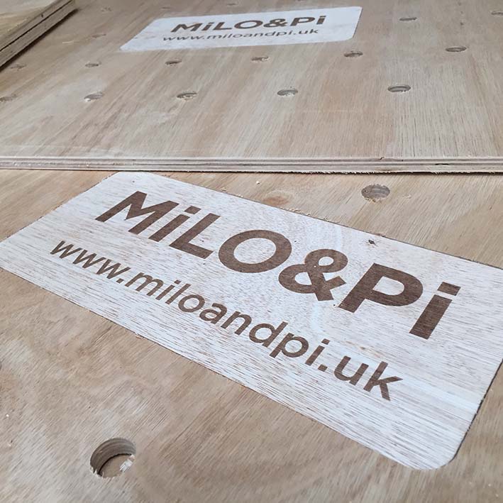 Laser Engraving of Ply for Milo&Pi Cornwall