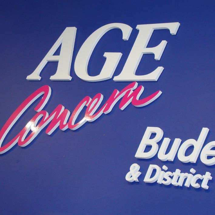 Age Concern 3D cut sign Bude Cornwall