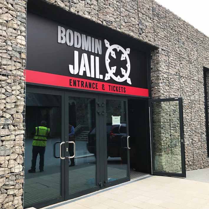 Main Entrance Signage for Bodmin Jail in Cornwall