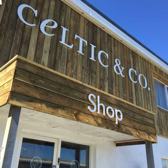 Celtic & Co factory signage, Newquay Cornwall