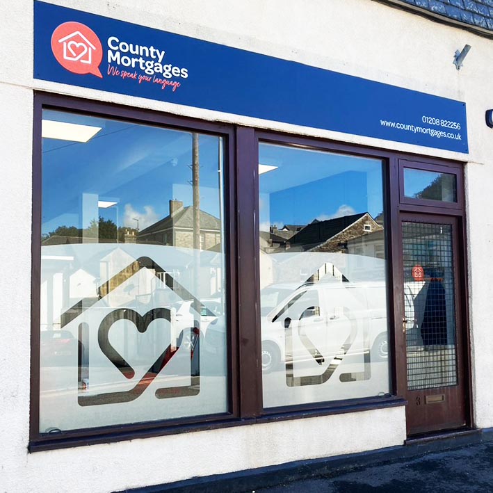 County Mortgages Signs in Bodmin Cornwall