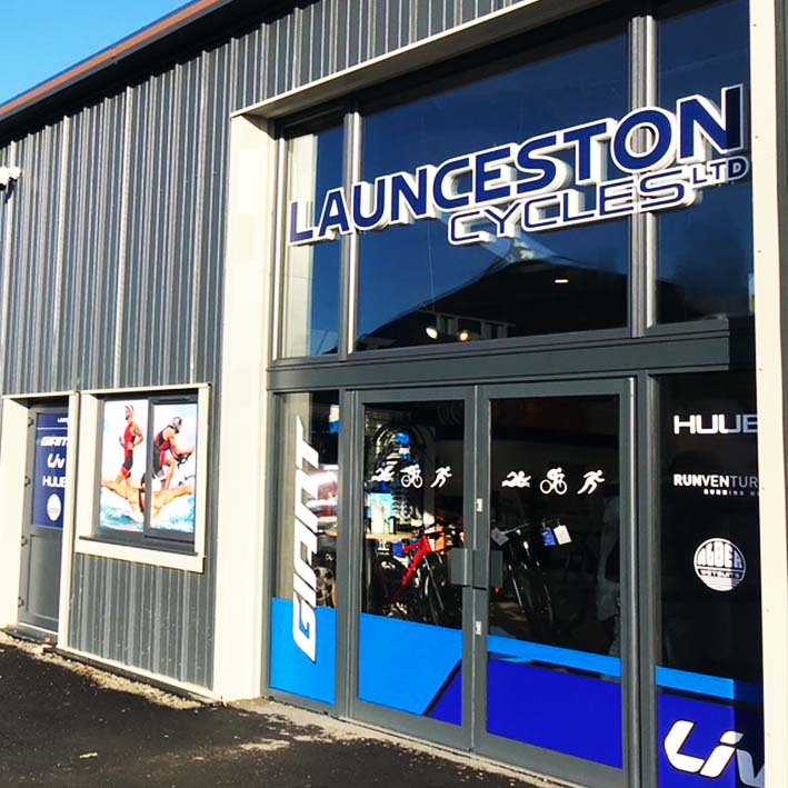 Signs for Launceston Cycles in Cornwall