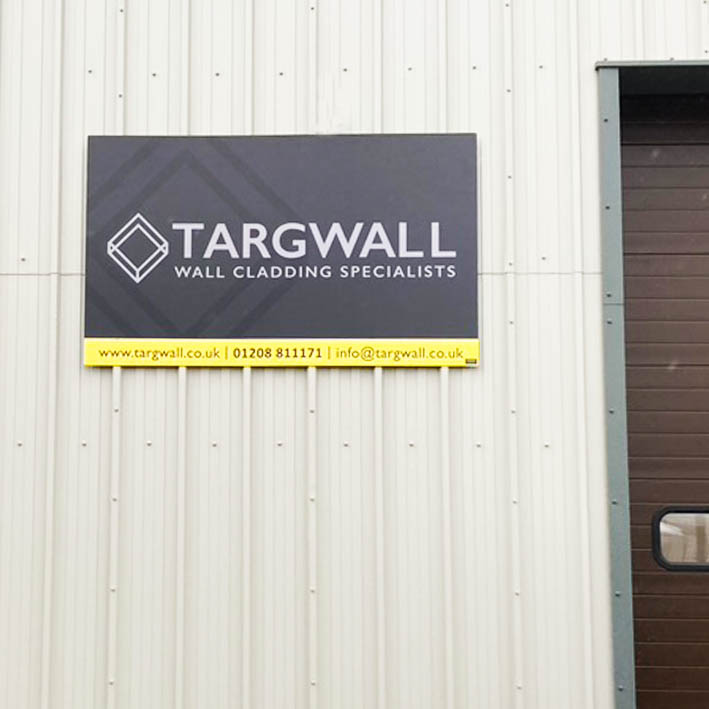 Targwall printed factory sign in Camelford
