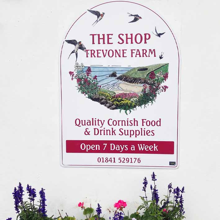 The Shop Trevone Farm Signs in Padstow Cornwall