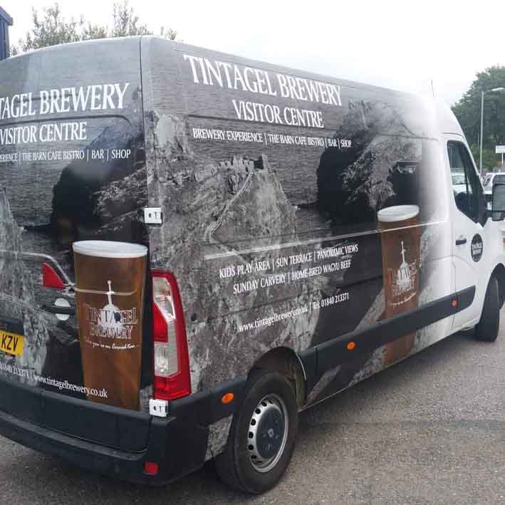 Tintagel Brewery van wrap by More Creative Cornwall