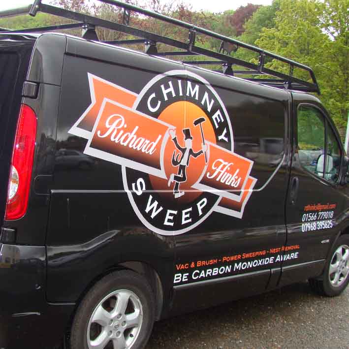 Van graphics for chimeny sweep in Lanuceston