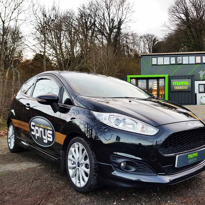 Courtesy car signwriting in Launceston Cornwall